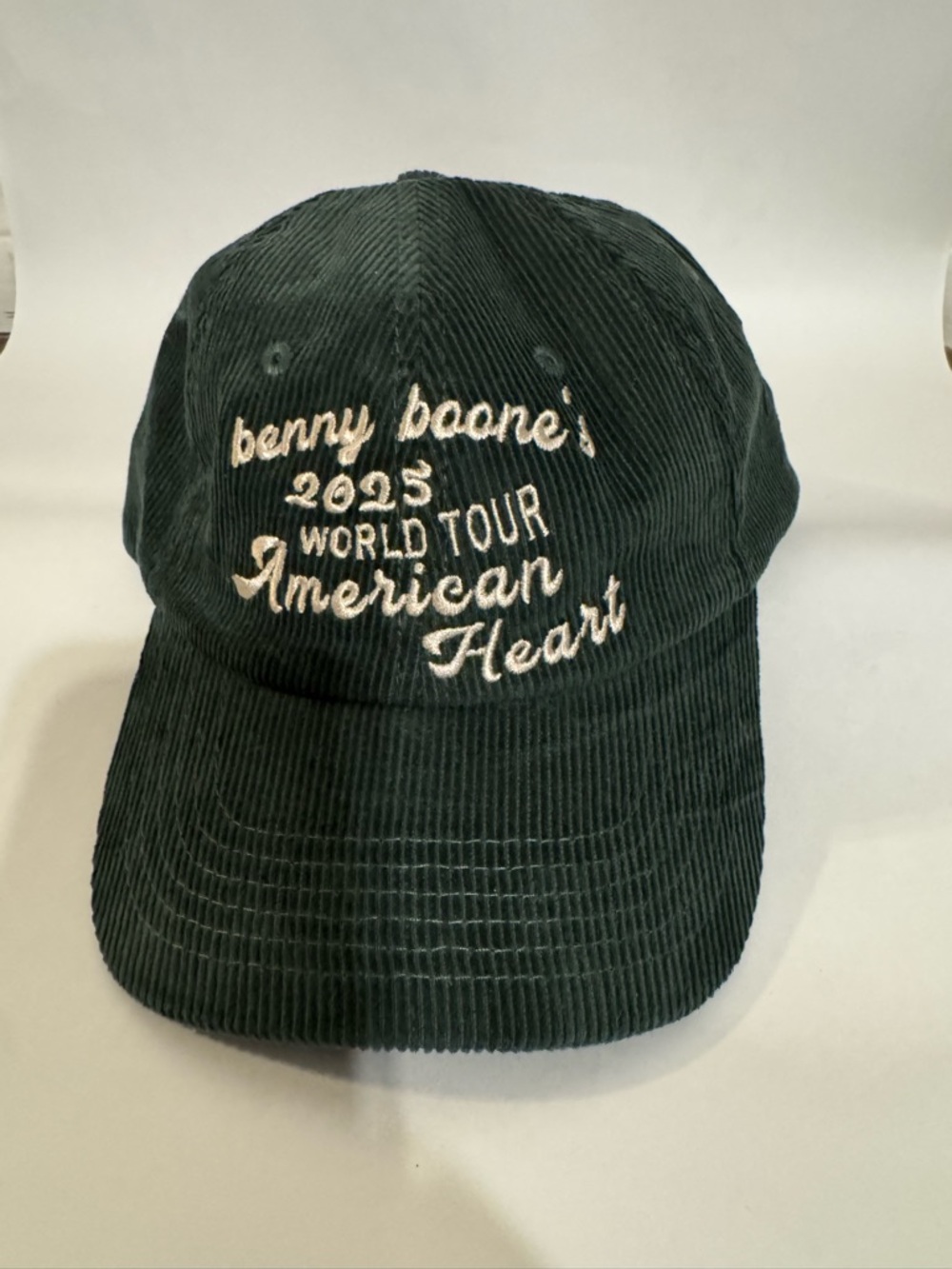 benny boone 2025 World Tour American Heart 100% cotton Cap hat Green